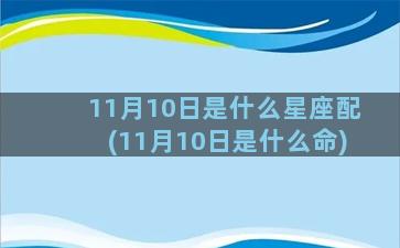 11月10日是什么星座配(11月10日是什么命)