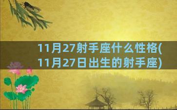 11月27射手座什么性格(11月27日出生的射手座)