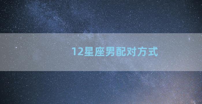 12星座男配对方式