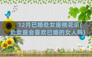 12月已婚处女座桃花运(处女座会喜欢已婚的女人吗)