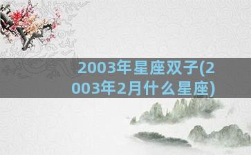 2003年星座双子(2003年2月什么星座)