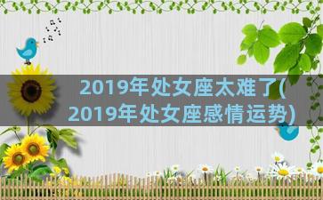 2019年处女座太难了(2019年处女座感情运势)