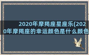 2020年摩羯座星座乐(2020年摩羯座的幸运颜色是什么颜色)