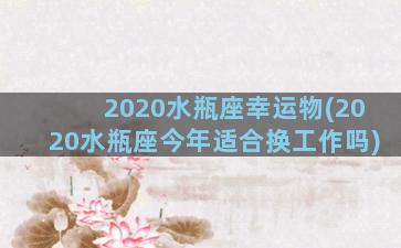 2020水瓶座幸运物(2020水瓶座今年适合换工作吗)