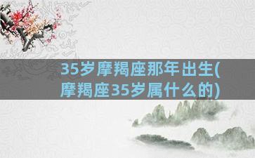 35岁摩羯座那年出生(摩羯座35岁属什么的)