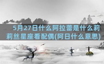 5月27日什么阿拉蕾是什么莉莉丝星座看配偶(阿日什么意思)