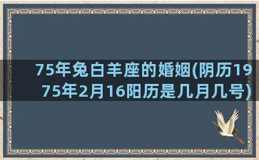 75年兔白羊座的婚姻(阴历1975年2月16阳历是几月几号)