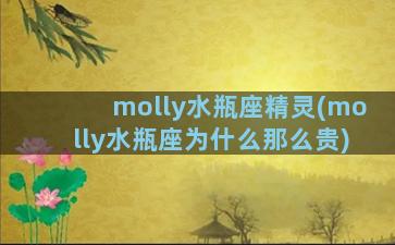 molly水瓶座精灵(molly水瓶座为什么那么贵)