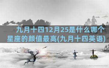 九月十四12月25是什么哪个星座的颜值最高(九月十四英语)