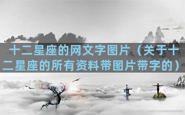 十二星座的网文字图片（关于十二星座的所有资料带图片带字的）