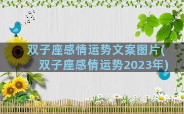 双子座感情运势文案图片(双子座感情运势2023年)