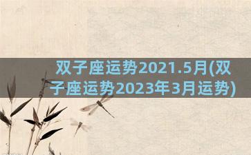 双子座运势2021.5月(双子座运势2023年3月运势)