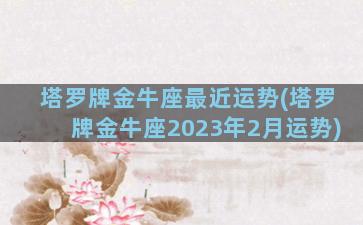 塔罗牌金牛座最近运势(塔罗牌金牛座2023年2月运势)