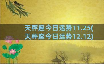 天秤座今日运势11.25(天秤座今日运势12.12)