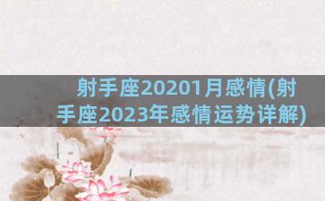 射手座20201月感情(射手座2023年感情运势详解)