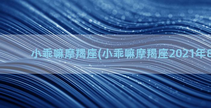 小乖嘛摩羯座(小乖嘛摩羯座2021年8月运势)