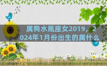 属狗水瓶座女2019，2024年1月份出生的属什么