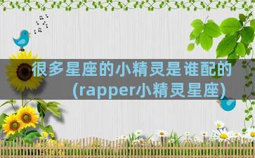 很多星座的小精灵是谁配的(rapper小精灵星座)