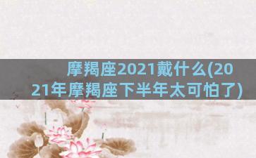 摩羯座2021戴什么(2021年摩羯座下半年太可怕了)