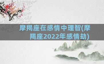 摩羯座在感情中理智(摩羯座2022年感情劫)