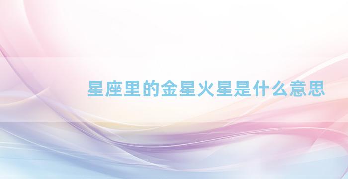 星座里的金星火星是什么意思