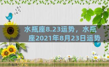 水瓶座8.23运势，水瓶座2021年8月23日运势