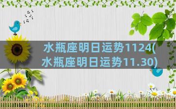 水瓶座明日运势1124(水瓶座明日运势11.30)