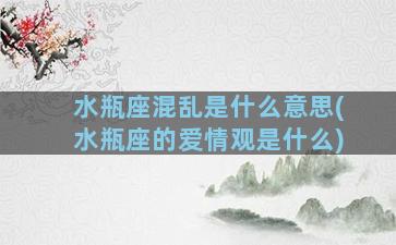 水瓶座混乱是什么意思(水瓶座的爱情观是什么)