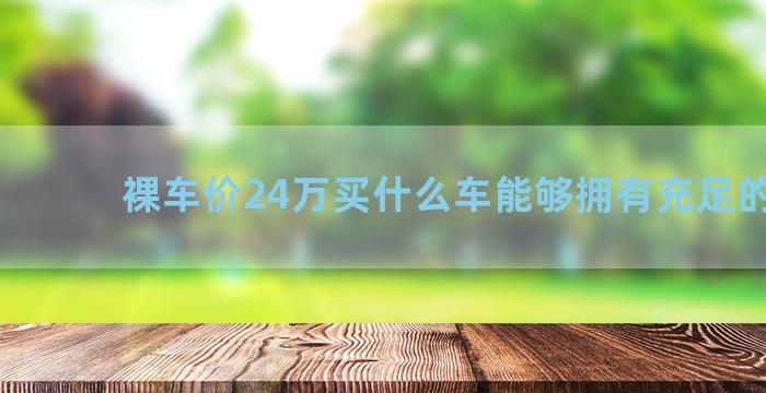 裸车价24万买什么车能够拥有充足的空间