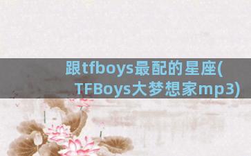 跟tfboys最配的星座(TFBoys大梦想家mp3)