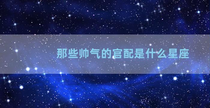 那些帅气的官配是什么星座