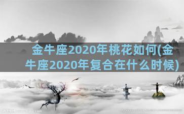 金牛座2020年桃花如何(金牛座2020年复合在什么时候)