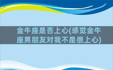 金牛座是否上心(感觉金牛座男朋友对我不是很上心)