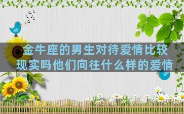 金牛座的男生对待爱情比较现实吗他们向往什么样的爱情